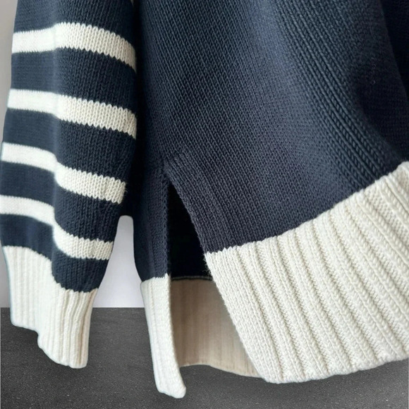 NEW WEEKEND MAX MARA Moresca Crewneck Sweater Navy White Striped Size S - Picture 12 of 16